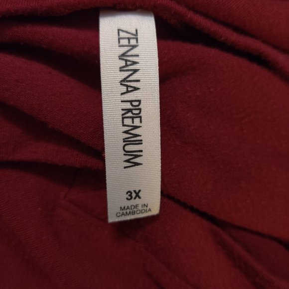 Long Sleeve, Burgundy V-Neck Shirt, Style is long and flowy. Size 3X - Picture 4 of 5